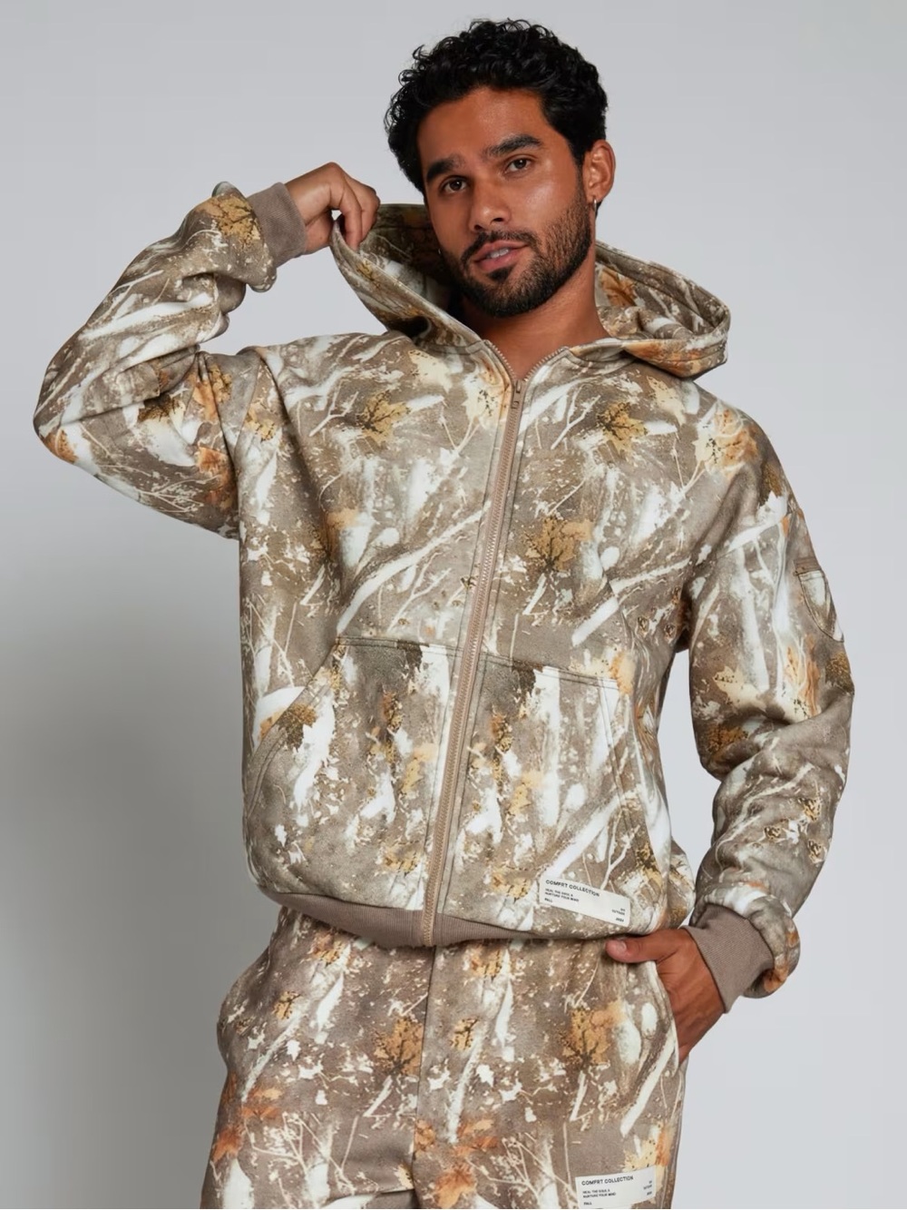 Comfrt Camo Zip Hoodie - Adirondack- S - Picture 4 of 7